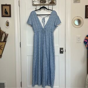 Baby Blue Baby Doll Dress w/ Ties and Slit